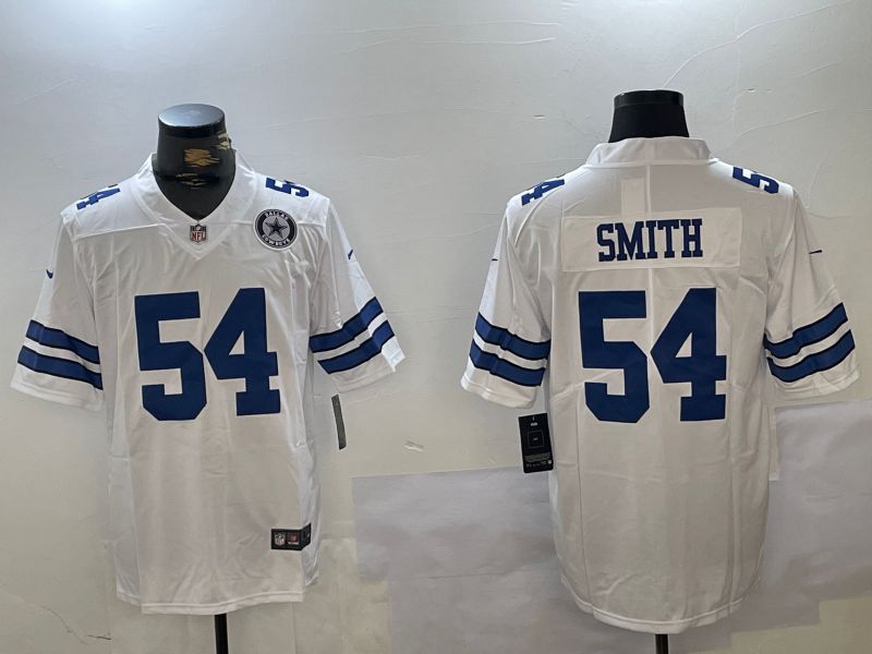 Men Dallas Cowboys #54 Smith White 2024 Nike Vapor Limited NFL Jersey style 6->dallas cowboys->NFL Jersey